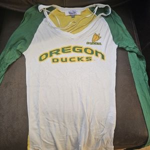 Alyssa Milano Touch Oregon Ducks Shirt Size Junior's M